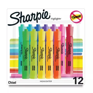 Sharpie Highlighters 12-Pack Chisel Tip Assorted Colors Bold Ink School