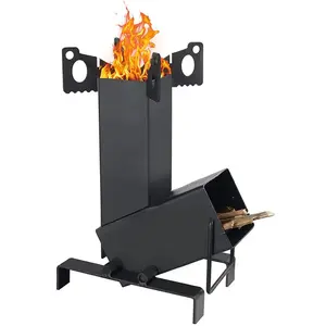 Portable Wood Burning Rocket Stove for Camping Outdoor Cooking Stove,Portable Wood Mini Burning Stove for Cooking