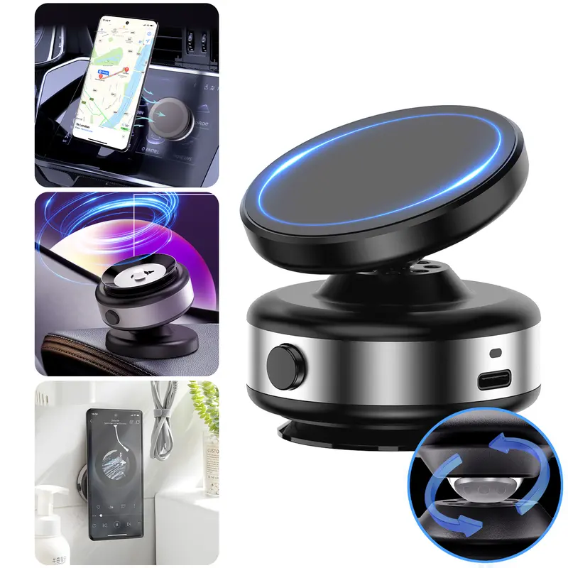 JOYYE Universal Car Mount - 360° Angle Dial Magnetic Vacuum Double-Sided Phone Holder, MagSafe Snapon Hands-Free Accessory, Compatible with iPhone 15/16/17 Pro Max, for Car/Kitchen/Office Use