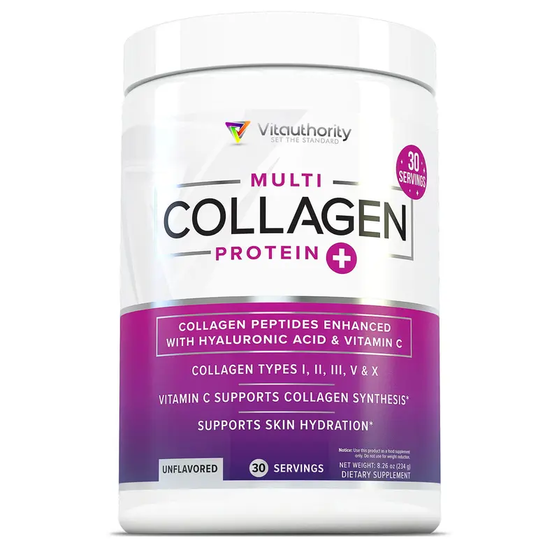 Multi Collagen Powder for Women and Men - Containing 5 types of Collagen with Hyaluronic Acid and Vitamin C Supplement Healthcare Wellness Nutrition