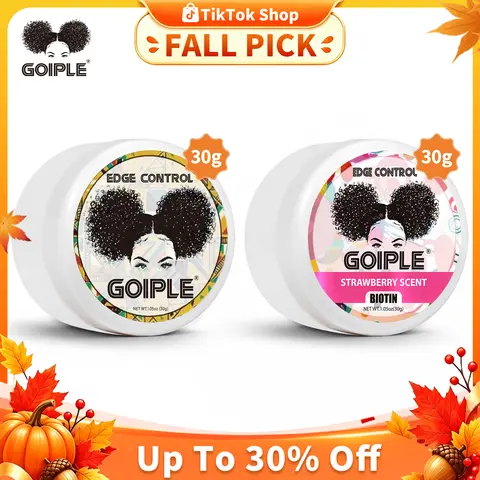 Goiple Women's Organic Edge Control Wax (30g Jar) - Adult Haircare Styling Product, High Strength Hold, Non-Greasy, Non-Sticky, Smooth Hairline Edges, Strawberry and Pineapple Scented, for Normal Hair, Single Item