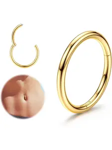 14G Belly Ring   for Women Girls Gold Silver Belly Piercing Ring Clicker Button Bars Seamless Belly Hoop Hinged Ring Belly Piercing Jewellery Belly Button Rings