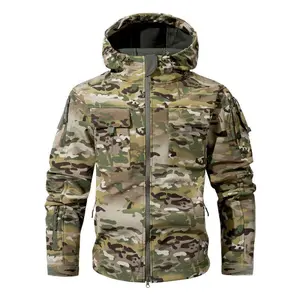 Men's Multi-Pocket Workwear Hooded Jacket, Fleece Waterproof Jacket, 9 Cl Menswear ose-Fitting Pockets Fleece Design. Menswear Coats Coats Tops Long Sleeve Operator Motocross Camo Camouflage Casual Navy Outdoorfun perfect hoodie