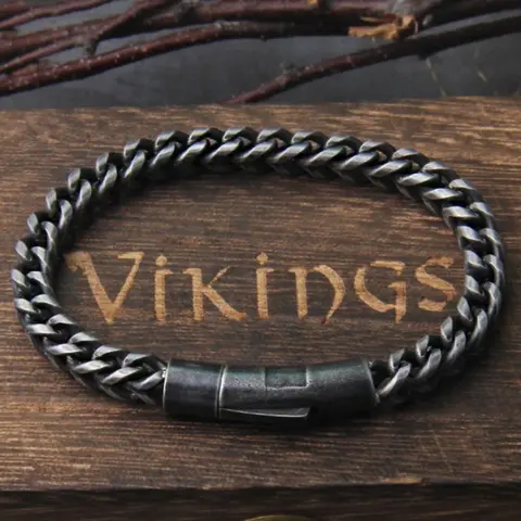 Men's Vintage Chain Bracelet, Punk Style Stainless Steel Wrist Jewelry for Party, Daily Clothing Decor, Fashion Bracelet, Trendy All-match & Exquisite Jewelry for Birthday Gift, Fashion Cool Accessories