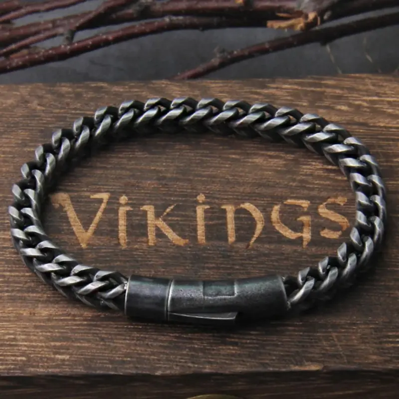 Men's Vintage Chain Bracelet, Punk Style Stainless Steel Wrist Jewelry for Party, Daily Clothing Decor, Fashion Bracelet, Trendy All-match & Exquisite Jewelry for Birthday Gift, Fashion Cool Accessories