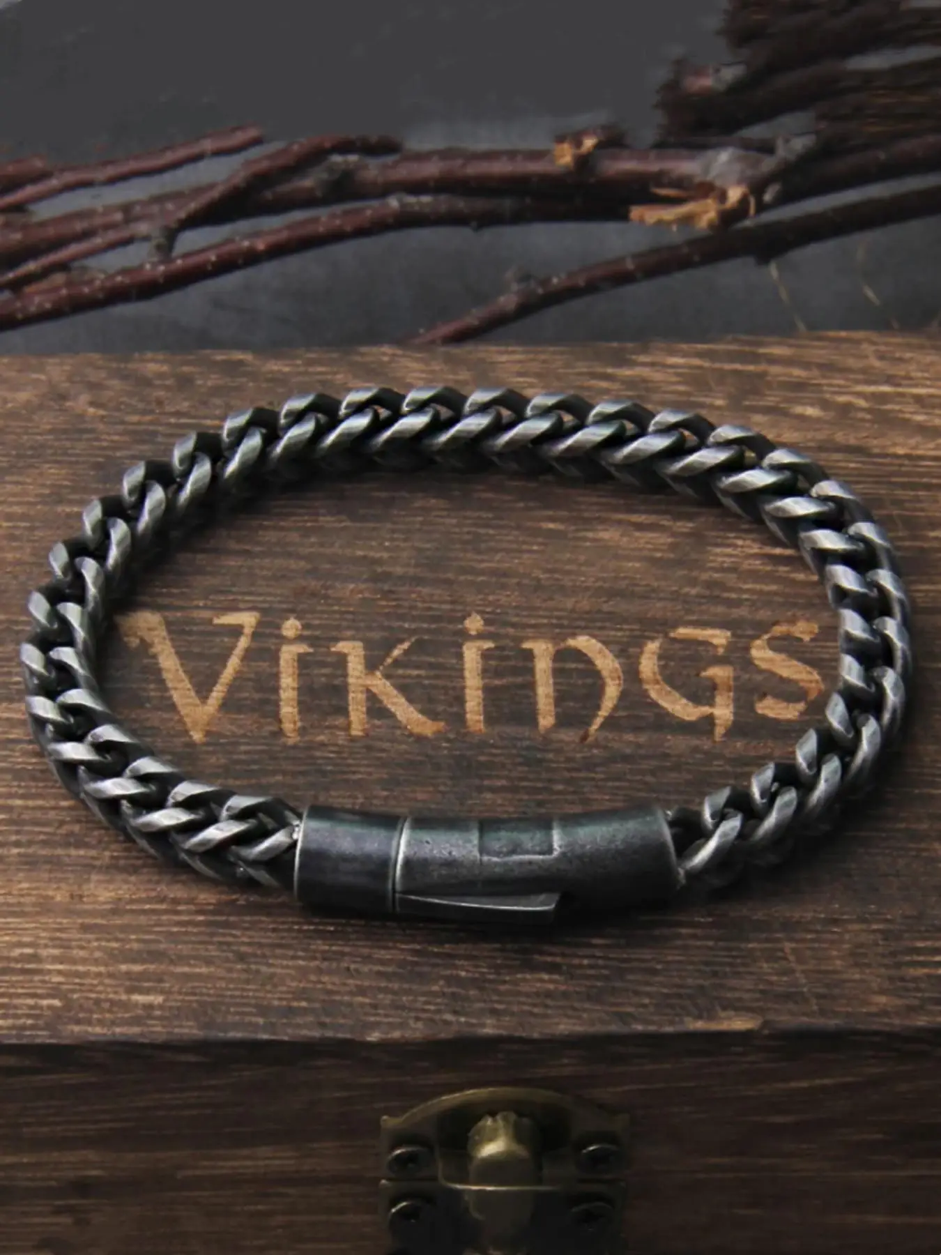 Men's Vintage Chain Bracelet, Punk Style Stainless Steel Jewelry for Party, Daily Clothing Decor, Trendy All-match & Exquisite Jewelry for Birthday Gi