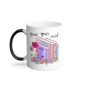 Grow Your Mind Fantasy Book Bookish Booktok Book Obsessed Book Club Reader Temperature Changing Mug Coffee Drinkware Classic Ceramic