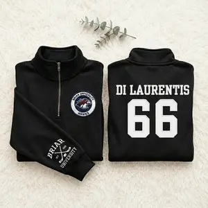 Briar University Hockey Sweatshirt, Di Laurentis 66 Quarter Zip Pullover, Custom College Varsity Sweatshirt, Embroidered Athletic Sweater, Cozy Unisex Game Day Apparel