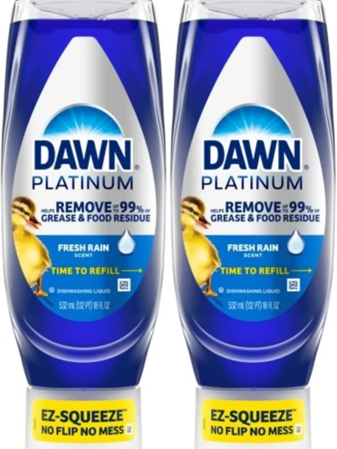 2 Pack 36oz Dish Soap Dishwashing Liquid, Fresh Rain, 18oz Bundle