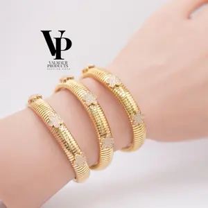 Valmaur Products Floral Flex Bracelet - Gold Plated Luxury Jewelry for Women