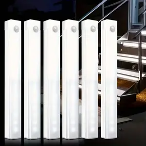 LED Induction Long Strip Light, USB Rechargeable Dimmable Indoor Motion Sensor Lamp, Interior Led Lights, Ideal for Closet, Cabinet, Kitchen, Desk, Nightlight, Hallway, Stairs