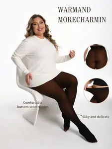 FZ 1/2PCS Women's Fleece Lined Tights Fake Translucent Warm Thermal Pantyhose Sheer Thick Leggings Under Dress for Winter with Plush Inner Layer,High quality Tights,Soft and Breathable EssElegance