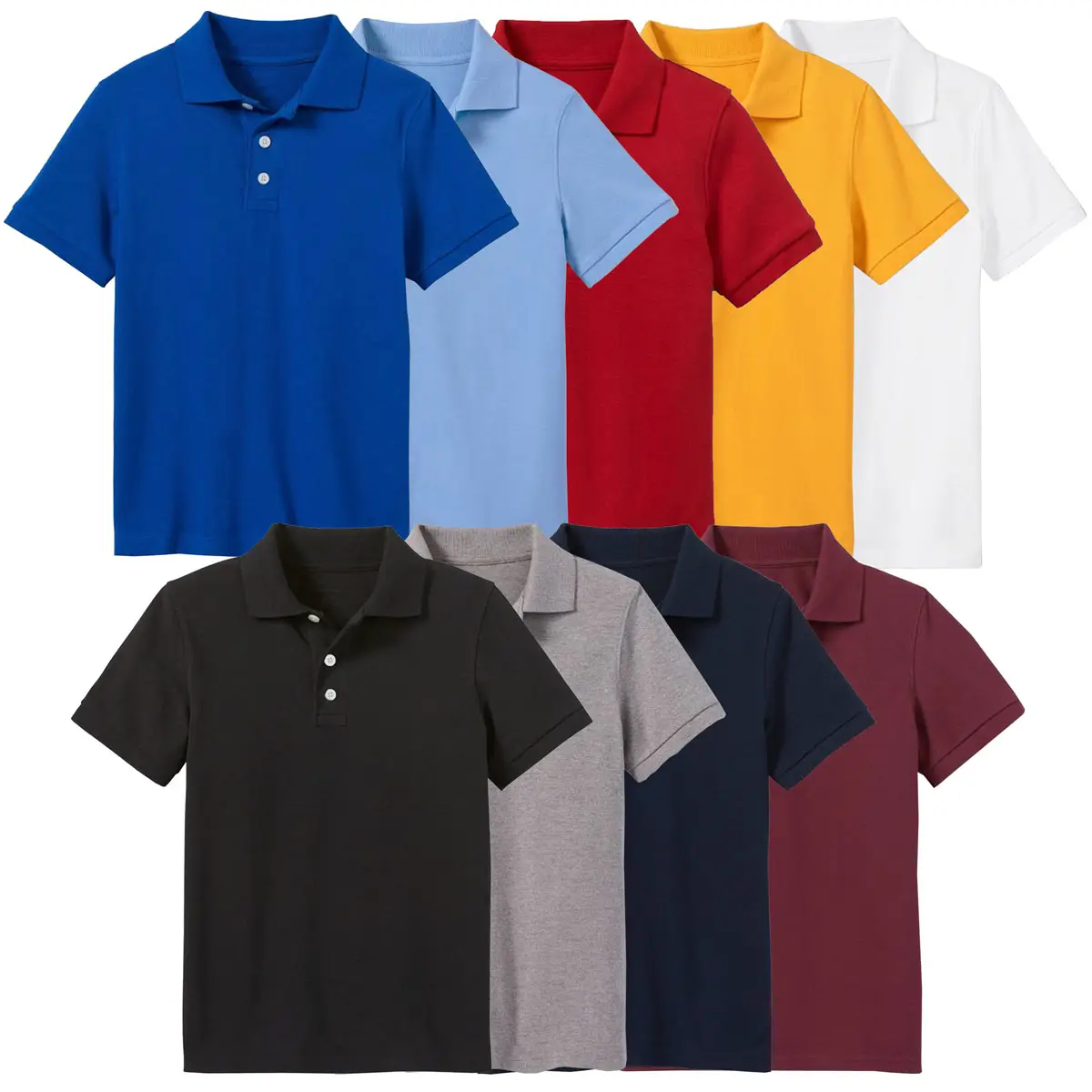 5-Pack School Uniform Tagless Polo TShirt for Little Boys & Big Boys