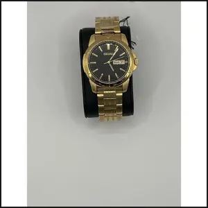 Gents gold tone black-gold dial with date watch