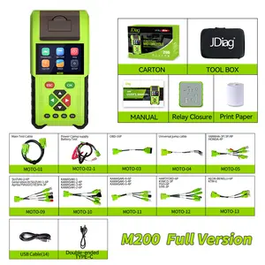 JDiag M200 Universal Motorcycle Diagnostic Tool OBD Scanner with Injector Test Relay & Sensor Signal Simulation