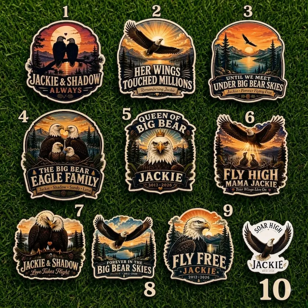 Jackie Eagle Tribute Sticker Pack, Big Bear Wildlife Decal