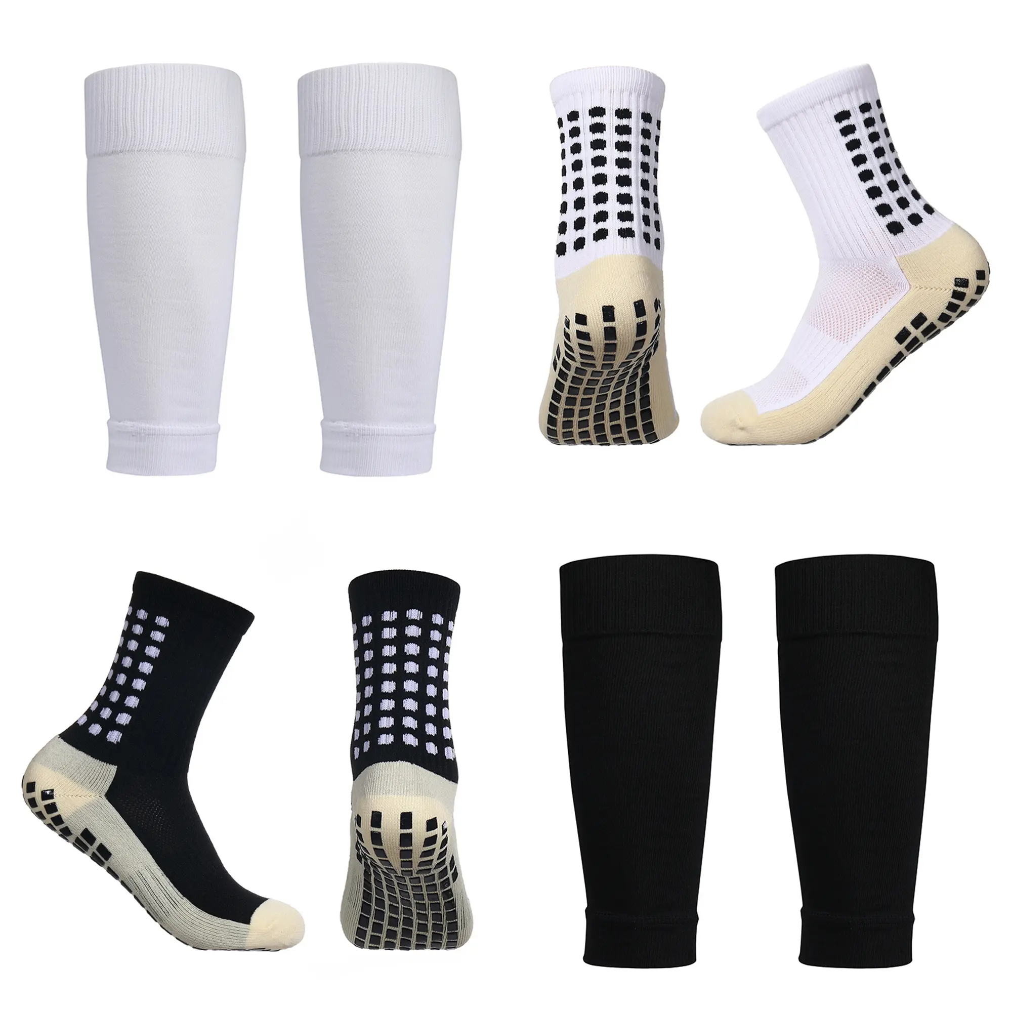 Men's Anti-skid Soccer Socks Sleeves Leg Warmers Adult Shin Guard Calf Socks Leg Brace Thicken Towel Breathable Comfortable Football Sports Grip Socks Gripsocks Compressionsock