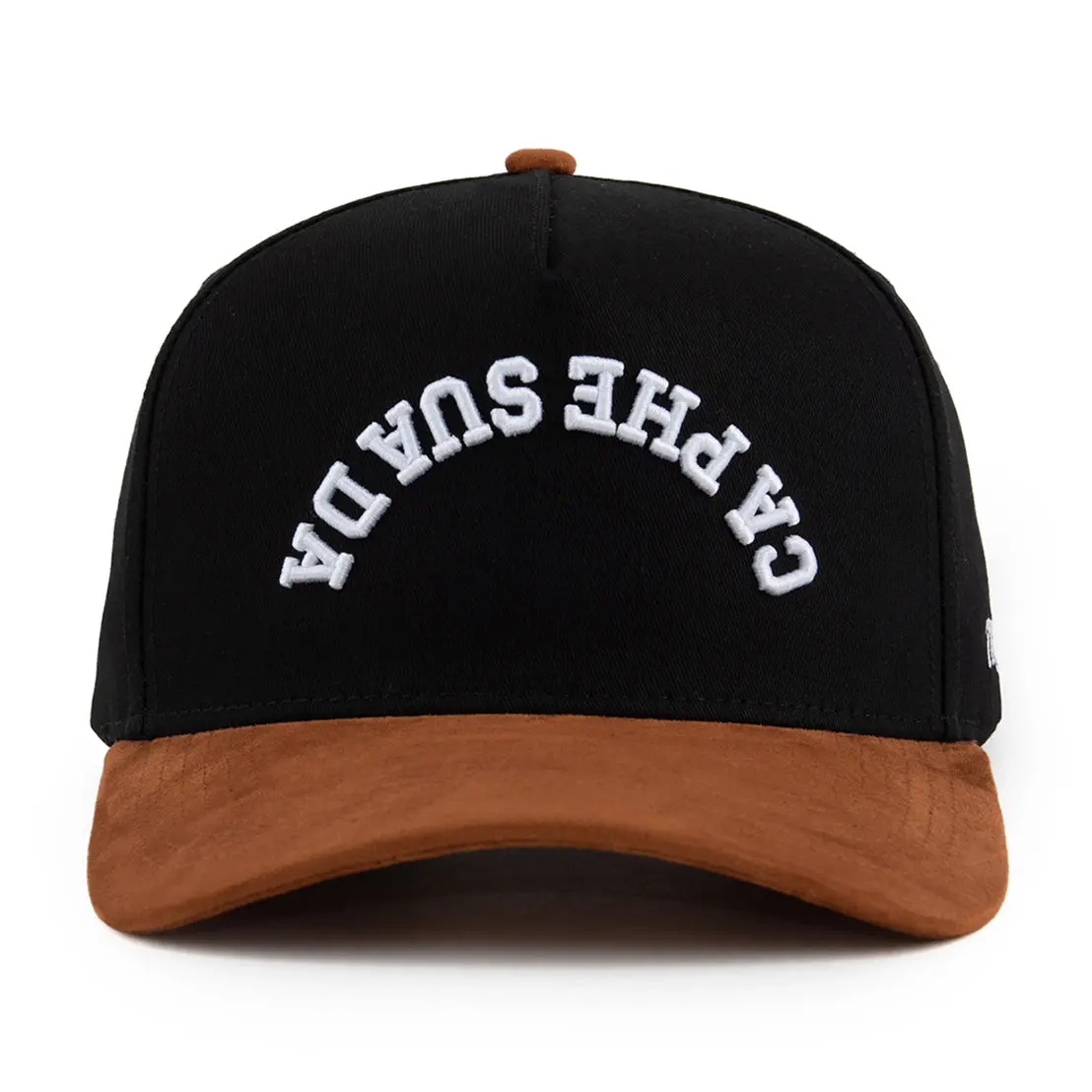Ca Phe Sua Da (Vietnamese Coffee) Upside Down A-Frame Snapback Hat (Black / Brown Suede) – LIMITED EDITION