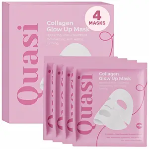 Limited time sale, Quasi Bio-Collagen Face Mask Overnight – Hydrating Korean Sheet Mask – Niacinamide & Low Molecular Collagen – Firming & Smoothing Skincare for All Skin Types – 4 Masks