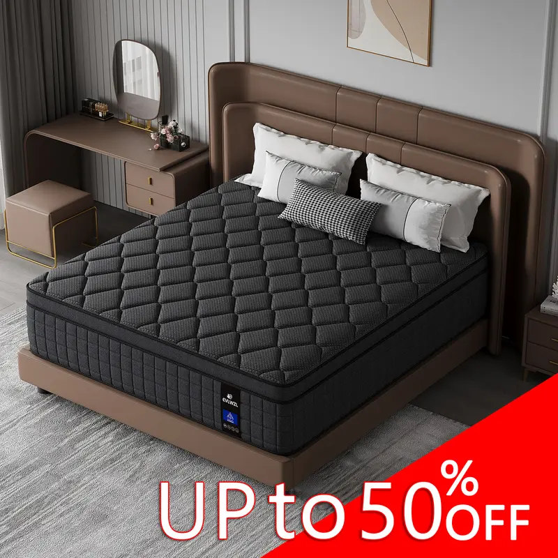 【EVLWZL】8/10/12/14 Inch Twin, Full, Queen, King Mattress Memory Foam And Spring, Hybrid MattressMedium Firmness, Lumbar Support, For Home Rooms Hotels, Boxed Halloween ChristmasGift Furniture Ergonomic queen size mattress Interior Modern