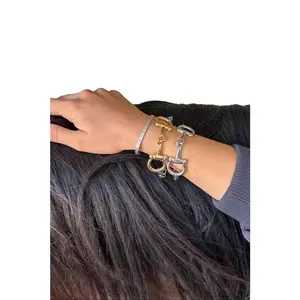 Grit & Bit Snaffle Bit Bracelet - Bold Shiny Western Accessory for Rowdy Hearts Rodeo Souls & Western Enthusiasts - 8.5" Length 2.5 oz - Made in Amarillo TX