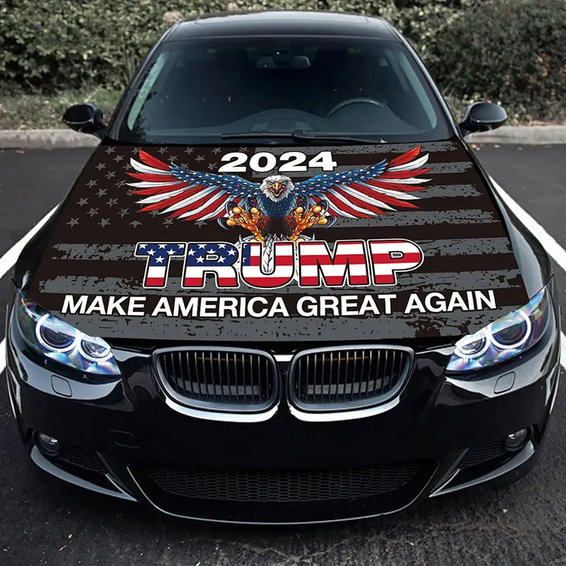 Trump 2024 Flag for Car Hood Cover 3.5X5Ft Eagles Flag Car Bonnet Banner