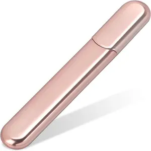 Premium Crystal Glass Nail File with Case – Diamond Nail Buffer for Natural & Acrylic Nails, Apricot, Gift for Men & Women Cutics