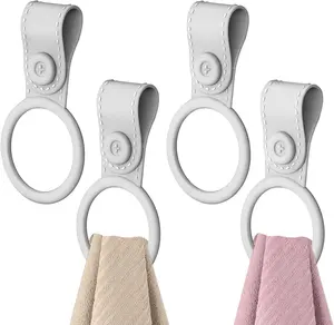 4 Pack Silicone Kitchen Towel Holder, Hanging Kitchen Towels; Dish Towel Holder for Cabinet, Oven, Stove, Sink – Durable, Non-Slip Design for Easy Hanging (Grey)