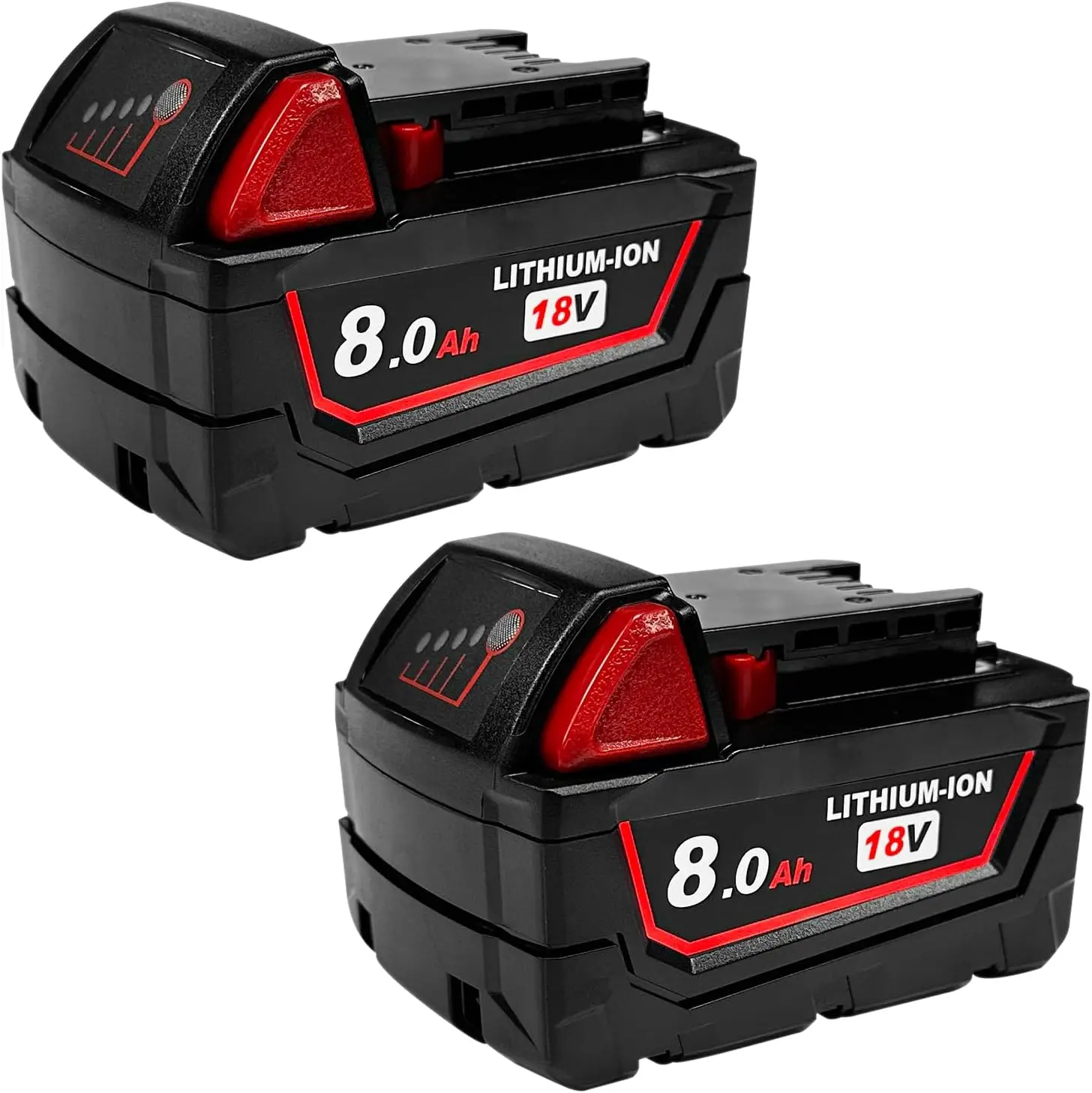 8Ah Replacement Battery for Milwaukee 18V Battery Compatible with Milwaukee 18V Power Tools (2 PCS)