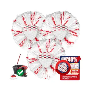 3 Pack Spin Mop Replacement Heads  40% More Cleaning Power Microfiber Mop Refills Machine Washable Mop Head Set