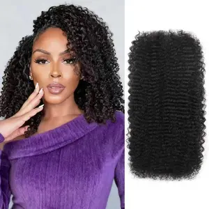 Afro Kinkys Bulk Human Hair For Braiding Soft 4c Afro Kinky-Curly Human Hair For Mini Twists,Dreadlocks Extensions,Repair ,  Extension,Human Braiding Hair 18inch(1B,35g/pack)