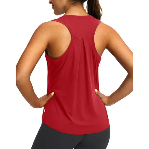 G Gradual Women's Athletic Tank Tops - Racerback Crew Neck, Lightweight Activewear, Loose-Fit, Quick Dry, UV-Protective, 4-way Stretch Move, Cooler Open Back, Curved Hem Sleeveless Athletic Apparel for Running/Yoga, Workout Gym Clothing, Summer Use