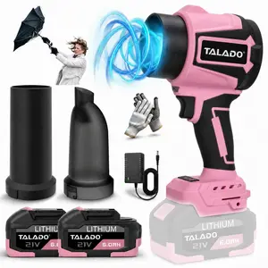 TALADO Cordless Leaf Blower & Vacuum 2-in-1, 21V Handheld Electric Blower with 2 x 6.0Ah Batteries & Charger for Patio, Leaf, Dust & Car Cleaning
