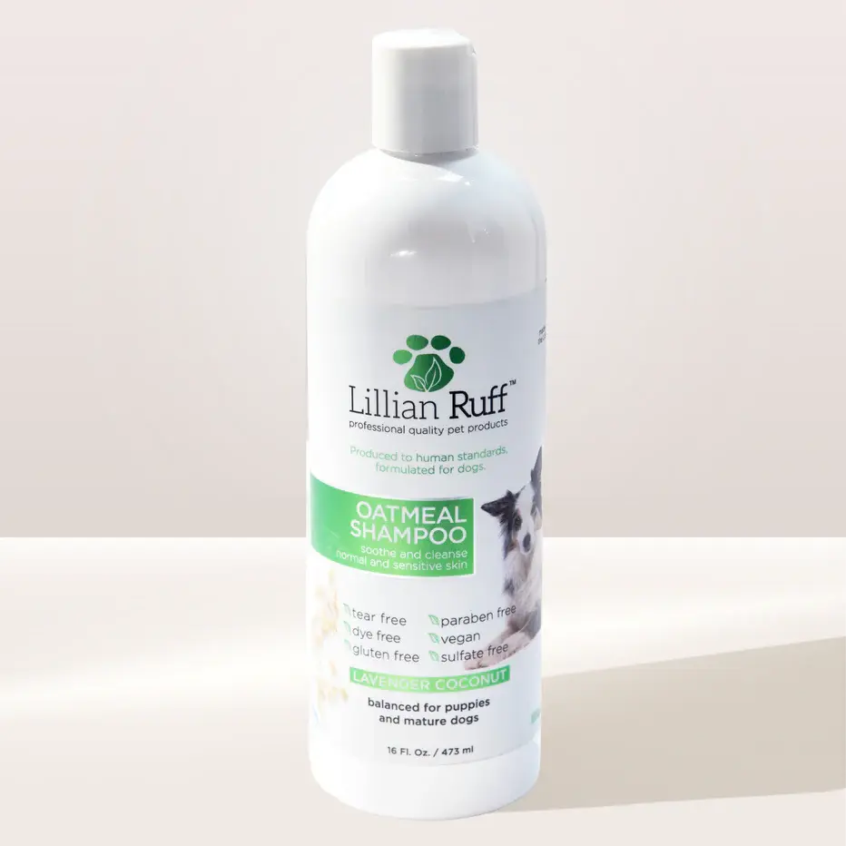 Lillian Ruff Oatmeal Shampoo for Dogs – Soothing Relief for Dry, Itchy Skin, 16 oz