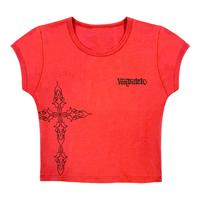 Von Dutch Red and Black Chopper Cross Baby Tee
