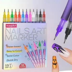 12Color Nail Doodle Pen, Multi-Functional Quick Dry Nail Painting Pen for DIY Art, Acrylic & 3D Dot Design, Perfect for Salon, Home, and Manicure Lovers