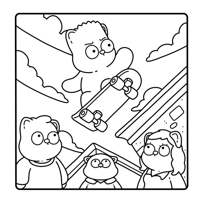 Fuzzy Meowvies 3 Cozy and Cute Coloring Book for Adults & Teens Featuring Comfy Cat Friends in TV Series-Inspired Scenes