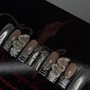 Chrome Silver Press On Nails