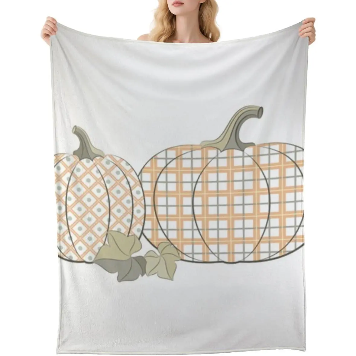 Throw Blankets Plaid& Diamond Print Gourds Thanksgiving Blankets Cozy Room Cozy Blanket for Women Against Cold Esthetician Decor Warm for Warm Soft Blanket Soft Women 30×40 Inch