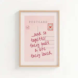 [UNFRAMED POSTER] Cute Red and Beige Hearts Printable Wall Art for Valentine's Day Home Decor - Trendy Apartment Art Print, Eclectic Bedroom Aesthetic | 1774