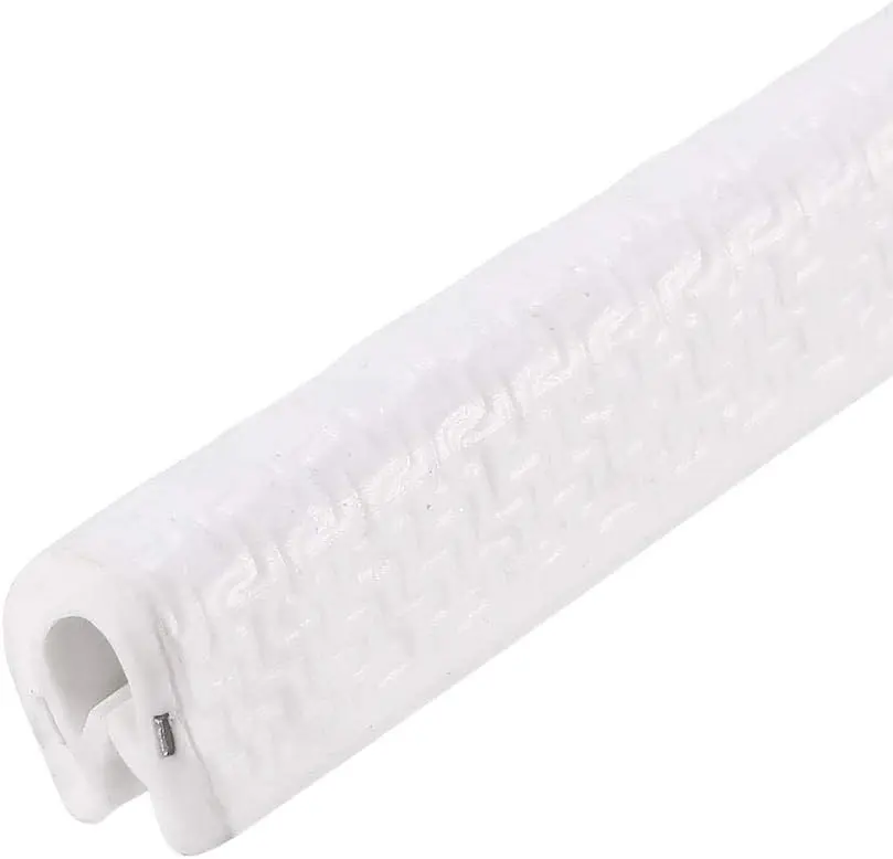 Edge Trim Seal White PVC Plastic Channel Edge Protector Fits 1/64'' - 1/16'' Edge 10 Feet Length