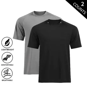 2-Pack Men’s Ice Silk Quick-Dry Short-Sleeve T-Shirts for Summer — Breathable Sports Tops, Loose Fit for Fitness & Running, Lightweight Cool Feel