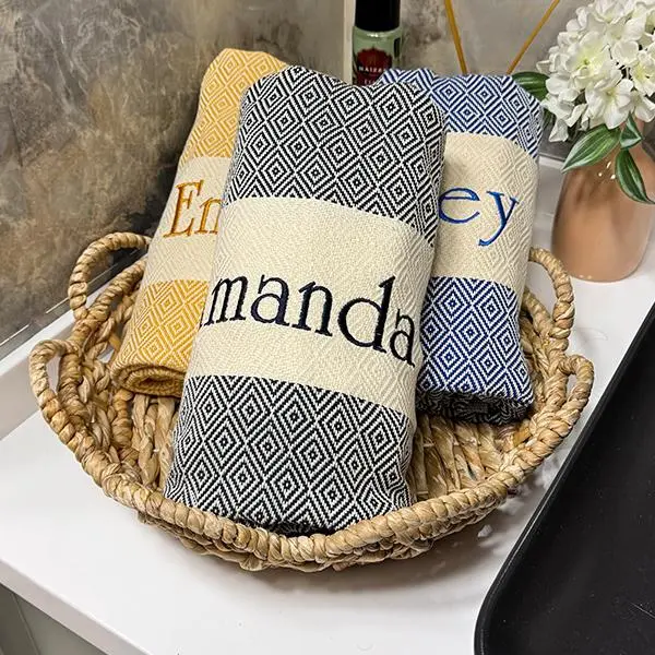 Personalized Gift Towel, 70x40 inches Bachelerotte Party Favors Towel, Wedding Gift Towel, 100x180 cm Cotton Beach Towels, Diamond Design Towel, Organic Turkish Beach Towel
