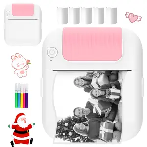 Bluetooth Wireless Label Maker Printer for All Mobile Phones, Inkless Mini Sticker Printer with 5 Rolls of Tape, for DIY Labels, Children's Handmade Work and School, Christmas Birthday Gifts, Surprise Gifts, Printer Making Gifts, Thanksgiving Gifts