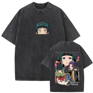 Retro Snow Washed The Apothecary Diaries Maomao Graphic Oversized T-Shirt, Premium Heavyweight Cotton Hip Hop Streetwear, Y2K Aesthetic Casual Daily Apparel, Soft Breathable Unisex Manga Cartoon Top, Trendy All Season Funny Fashion Outfit For Anime Fans