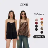Cider Chiffon Bowknot Oversized Mini Nightdress Womenswear Strap Chemise Nightgown Lace Nightwear