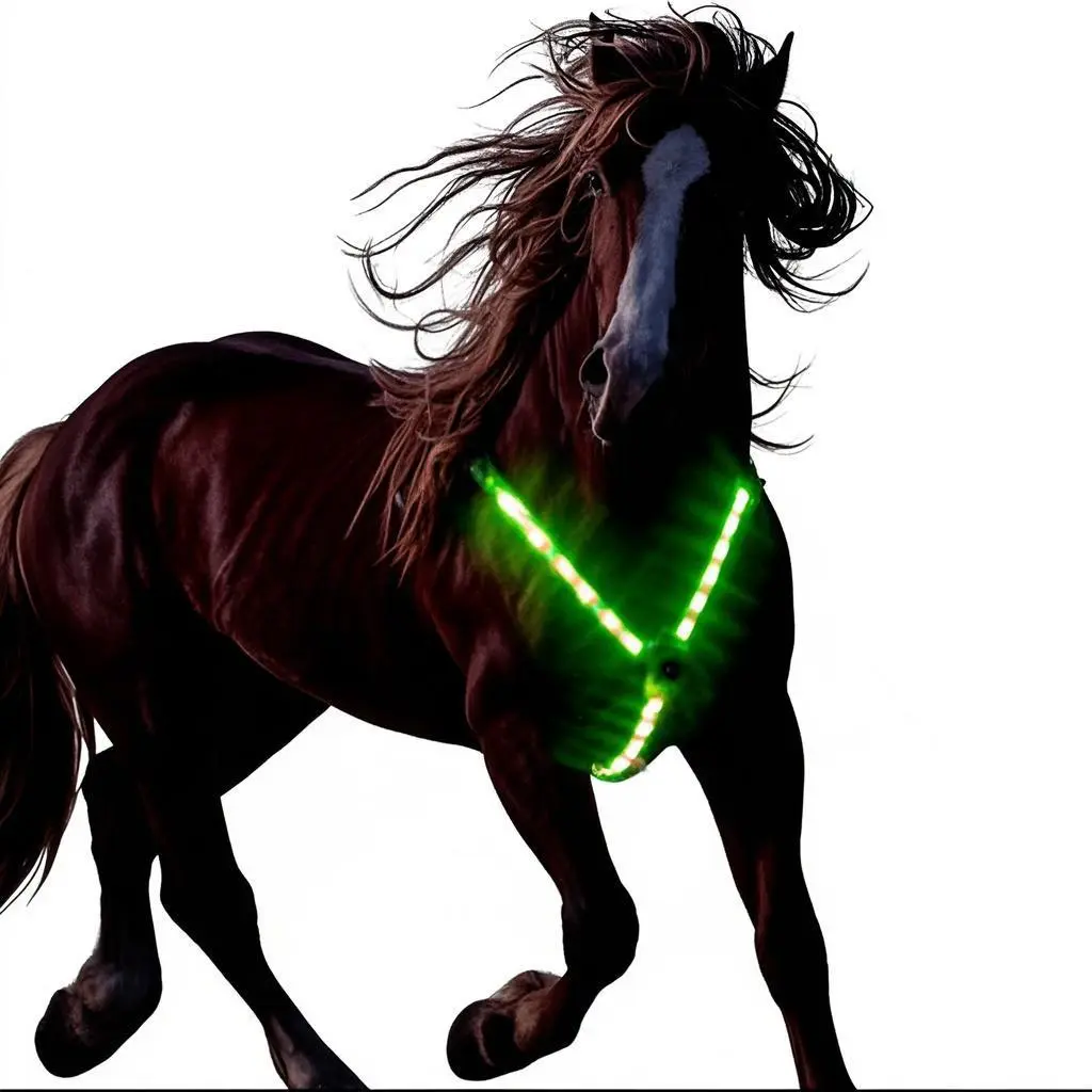 1set  Adjustable Straps for Horse Outdoor Training Harness with USB Rechargeable LED Lights