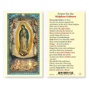 Prayer for the Helpless Unborn Holy Card with Our Lady of Guadalupe
