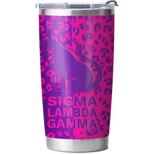 BBGreek Sigma Lambda Gamma - 20 oz Stainless Steel Coffee Tumbler - Panther - Official Vendor