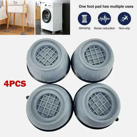 4pcs 8x3cm Silicone-PP Furniture Leg Pads for Washer & Dryer, Anti-Slip Surface, Damping, Abrasive Resistant, Corrosion Resistant, Moisture Barrier, Scratchguard Base, Durable Easy-Wipe Clean Home Care Supplies